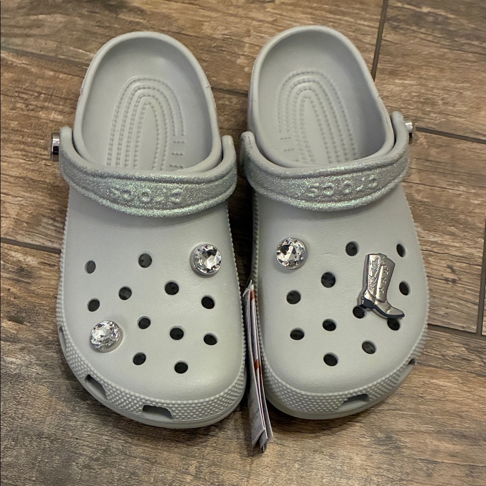 NWT Crocs Classic Rhinestone Cowgirl Clog - Atmosphere - Picture 3 of 8